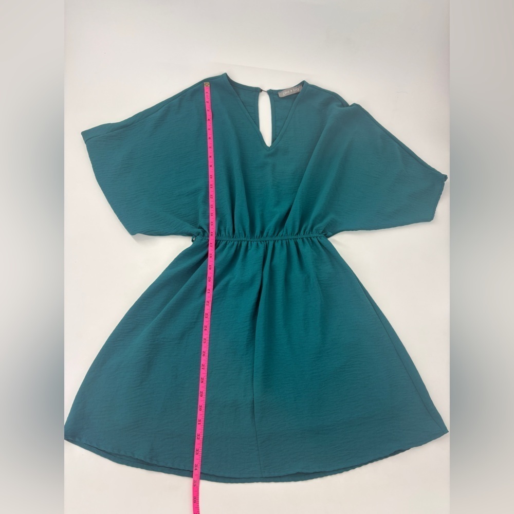 Pixi + Ivy Teal V-Neck Dress - Picture 7 of 10
